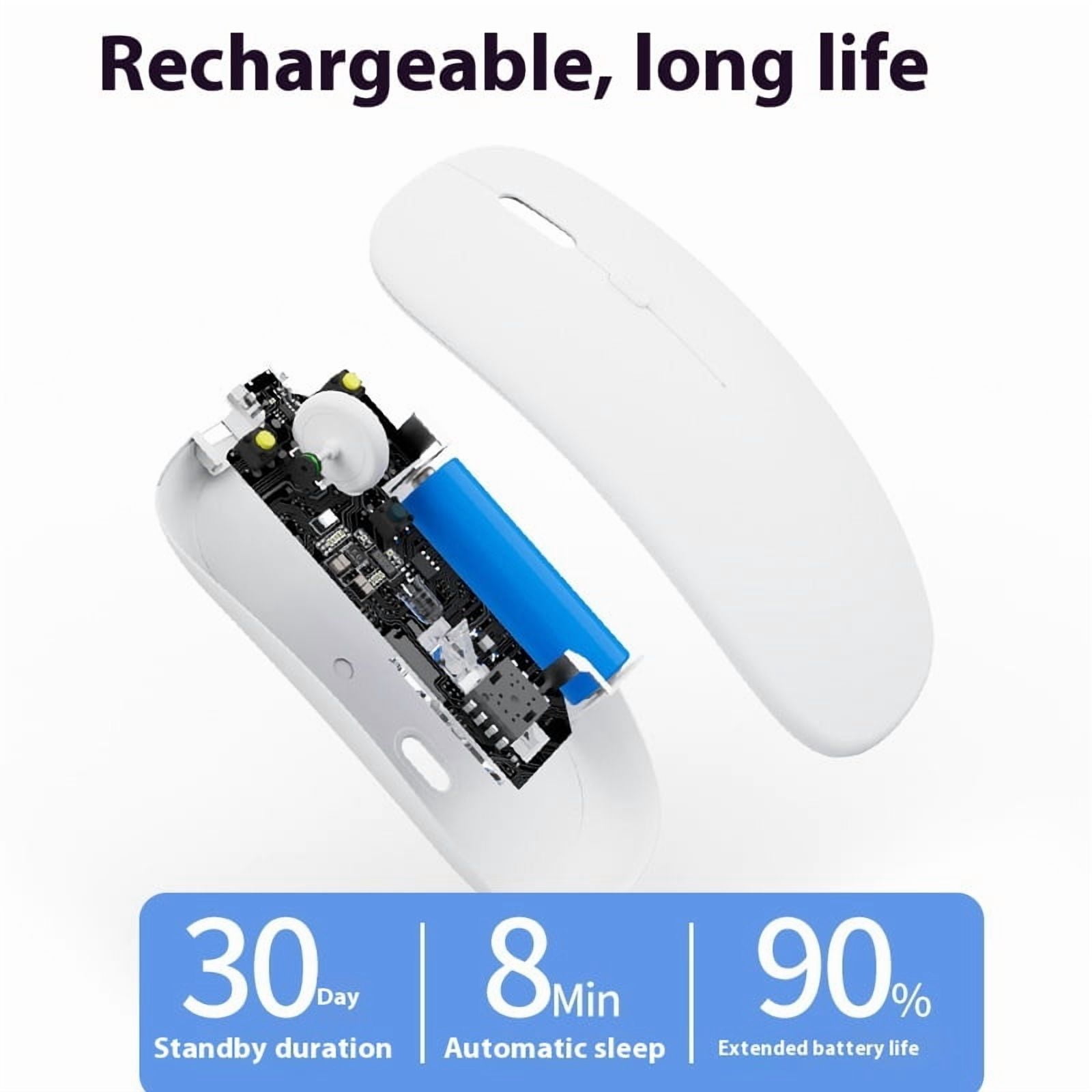 Dual Model Bluetooth Mouse Rechargeable Macron 1600dpi PC Laptop Tablet Mice with USB 2.4G Receiver Wireless Mouse for Mac iPad