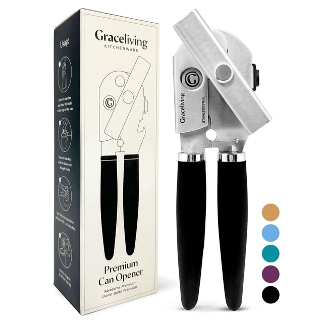 Abrelatas manual de acero inoxidable Graceliving con abrebotellas