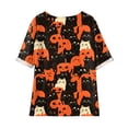 thumbnail image 6 of Godom Halloween Shirts for Women Ghost Graphic Button Oversized T Shirt Short Sleeve Tees Tops, 6 of 7