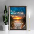 thumbnail image 2 of Juego de pintura de diamante 5D DIY para niños adultos de 30 x 40 cm: paisaje costero al atardecer, artesanías de bordado de diamantes completos, juego de pintura de diamantes de imitación de cristal, 2 of 5