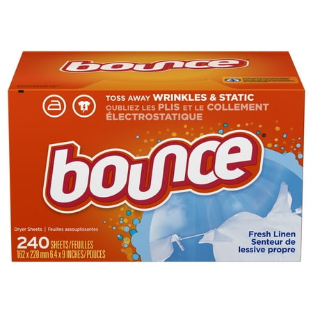 Bounce Fabric Softener Dryer Sheets, Fresh Linen Scent, 240 Count