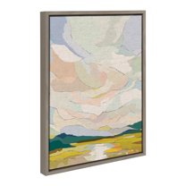 Kate and Laurel Sylvie Autumn Sky Framed Canvas Wall Art by Nikita Jariwala, 18x24 Gray, Soft Colorful Nature Landscape Art for Wall Home Decor