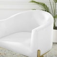 thumbnail image 4 of Tufted Side Dining Chair, Velvet, Metal Steel, White, Modern Contemporary Urban Design, Kitchen Room Cafe Bistro Restaurant Hospitality, 4 of 9