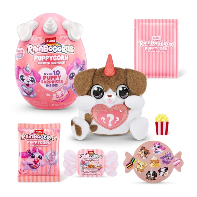 Sorpresa de Toy Rainbocorns Puppycorn, marrón, con aroma a dálmata