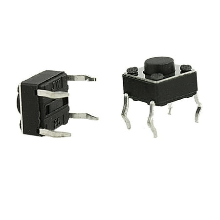 - 100 x Black Round Momentary Tactile Tact Push Button Switch 4 Pin 6 x 6 x 4.3mm