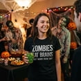 thumbnail image 2 of Womens Zombies Eat Brains so You're Safe Funny T Shirt Halloween Living Dead Tee Womens Graphic Tees, 2 of 9