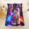 thumbnail image 5 of jejeloiu Rainbow Lovely Kitten Queen Sheet Sets Kids,Kawaii Cat Bed Set For Girls,4-Piece, 5 of 6