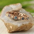 thumbnail image 3 of Round Cut Opal & Blue Sapphire Full Eternity Band Ring, 925 Sterling Silver Ring, Anniversary Ring, Minimalist Ring, Handmade Fine jewelry., 3 of 5