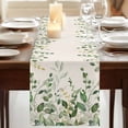 thumbnail image 3 of Table Runners 90 Inches Long Dress Scarves, Sage Green Eucalyptus Farmhouse Coffee/Dining/Kitchen Table Runner for Living Room, Farmhouse Weeping Leaves Linen 13x90 Inch, 3 of 9