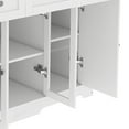 thumbnail image 2 of Dextrus Kitchen Island with Drop Leaf & Power Outlets, Kitchen Island Cart with Doors & Drawers, White, 2 of 9