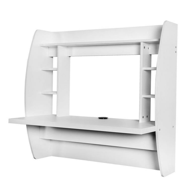 Ktaxon wall mount computer desk floating sales storage shelves laptop office computer desk