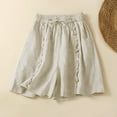 thumbnail image 4 of Vedolay Womens Summer Drawstring High Waist Solid Color Fitness Casual Shorts,Beige XXL, 4 of 5