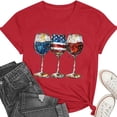 thumbnail image 5 of American Flag Shirts Women 4th of July Crewneck Short Sleeve Patriotic T-Shirt Memorial Day Graphic Tee Independence Day Tops, 5 of 6