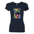thumbnail image 2 of Don't Judge My Pitbull I Won't Judge Your Kids Funny Dog Lover Womens Slim Fit Junior Tee, Navy, Medium, 2 of 3