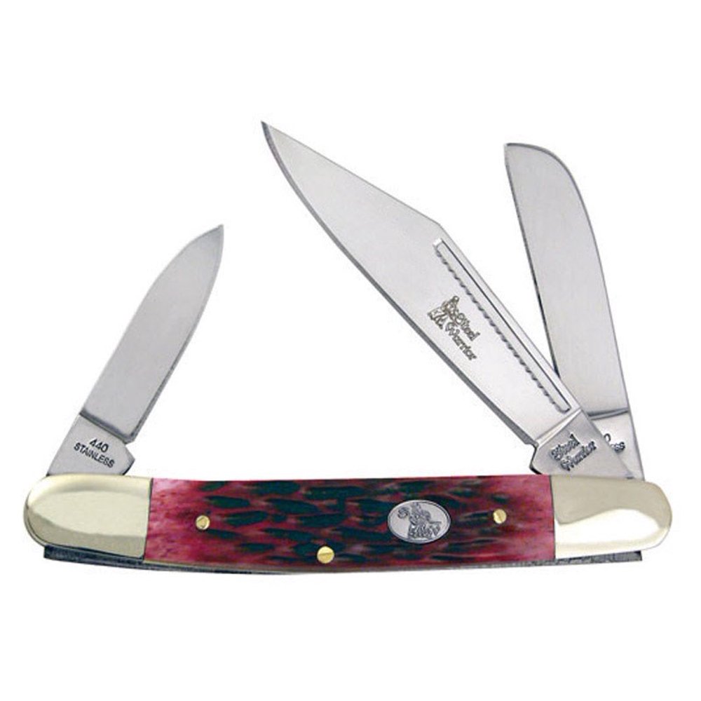 Steel Warrior Wrangler Stockman Red Walnut Jigged Bone Handles Pocket Knife Knives Walmart