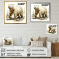 thumbnail image 4 of Designart "Winter Polar Bear I" Animals Framed Wall Art - Traditional White Bear Bedroom Framed Canvas Wall Art, 4 of 6