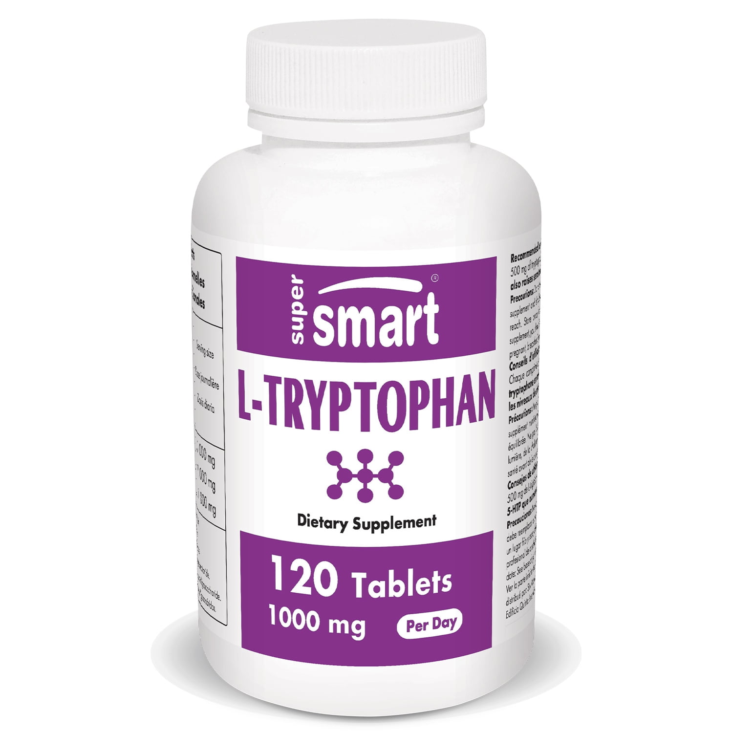 Supersmart LTryptophan Supplement 1000 mg per Day Mood Support