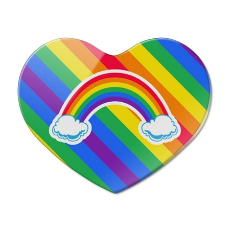 

Double Rainbow with Clouds Heart Acrylic Fridge Refrigerator Magnet