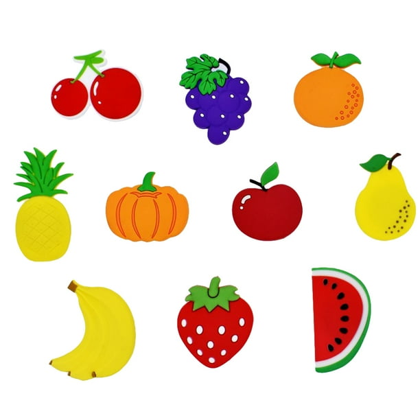 10 imanes creativos para nevera con forma de fruta, diseño de dibujos animados, para decoración del hogar.