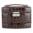 thumbnail image 4 of Portable Jewelry Box Storage Multi Layer Organizer Case Ring Earring Necklace Mirror (Coffee), 4 of 4