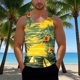 thumbnail image 1 of Camiseta sin mangas de cuello redondo para hombre, informal, a la moda, con estampado, cuello redondo, sin mangas, deportiva, blusa para hombre, 1 of 6