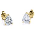 thumbnail image 6 of JeenMata 2.5 Carat Pear Cut Moissanite Minimalist Solitaire Stud Earrings In 18K Yellow Gold Plating Over Silver, 6 of 6