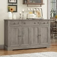 thumbnail image 7 of Homfa Buffet Cabinet with Drawers, 53.5”W Sideboard Storage Cabinet with Adjustable Shelf for Kitchen Dining Room, Gray, 7 of 7