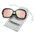 thumbnail image 3 of FEISEDY Polarized Women Square Sunglasses Sparkling Composite Shiny Frame B2289, 3 of 6
