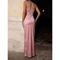 thumbnail image 2 of Chiquease Ruffled V‑Neck Hollow‑Out Spaghetti‑Strap Long Party Dress, Elegant Slip Gown for Holiday, Birthday and Formal Occasions, 2 of 12