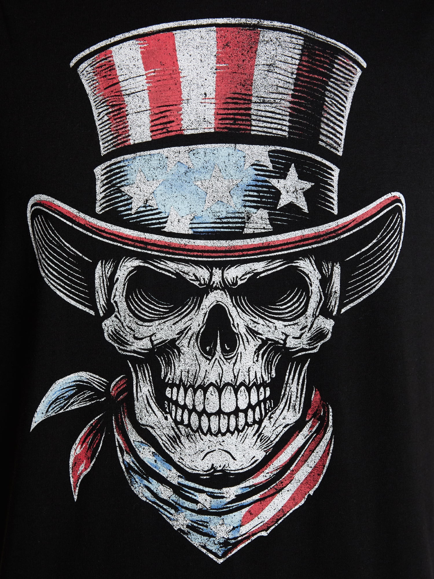 Americana Men's and Big Men's Skull Top Graphic Tee Shirt from Way to Celebrate, Sizes XS-3XLT