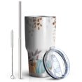 thumbnail image 2 of 30oz Fall Pumpkins and Leaves Tumblers Stainless Steel Tumbler with Lid and Straw,Vacuum Insulated Double Wall Travel Tumbler Cups Mug with Cleaning Brush for Coffee,Tea, 2 of 7
