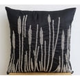 thumbnail image 2 of The HomeCentric Pillow Case Covers With Zipper, Black Zippered Throw Pillow Covers Pack of 2, 16x16 inch (40x40 cm) Silk Throw Pillows For Couch, Nature & Floral, Paddy, Beaded, - Black Beauty, 2 of 9