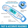 thumbnail image 2 of Zulay Kitchen Instant Read Food Thermometer Waterproof Digital Meat Thermometer w/ Backlight Dark Blue, 2 of 7