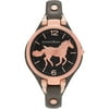 Journee Collection Women's Rose Goldtone Round Face Horse Dial Strap Fashion Watch