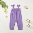 thumbnail image 5 of Actgleam Newborn Baby Girl Romper Sleeveless Jumpsuit Ruffled Bodysuit for Baby Girl,Purple,6-9Month, 5 of 6
