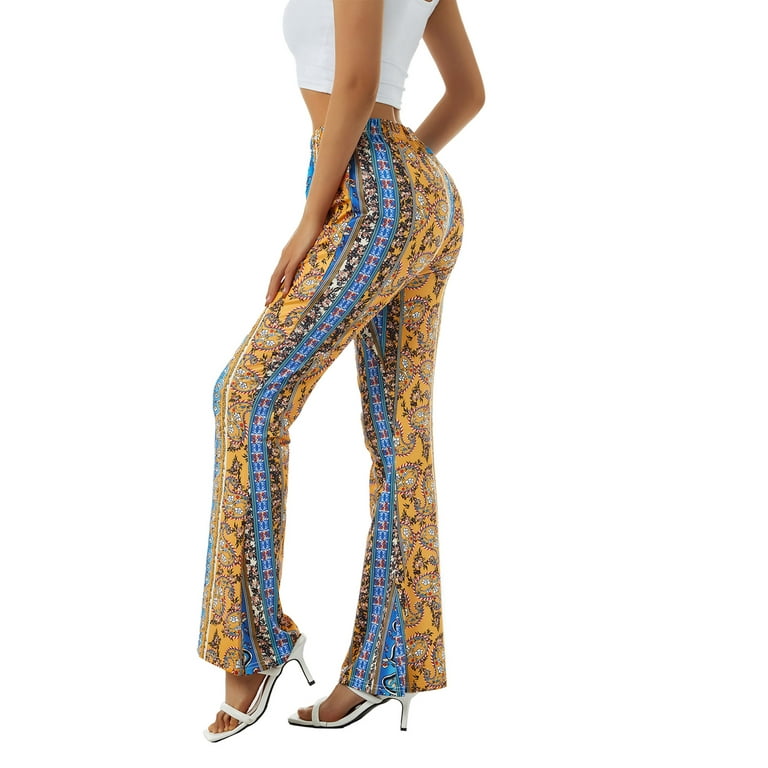 Bell Bottom Pants for Women Boho Print Stretchy High Waist Bell Bottom Pants for Women Boho Print Stretchy High Waist
