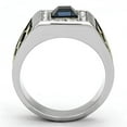 thumbnail image 3 of Anillo Color Oro Para Hombres de Acero Inoxidable Piedra Azul Italiano, 3 of 4