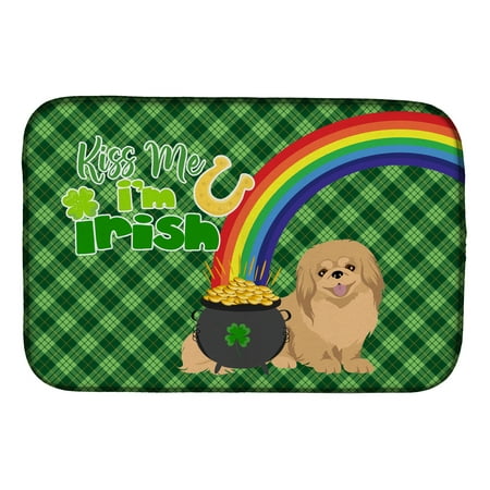 

Gold Pekingese St. Patrick s Day Dish Drying Mat 14 in x 21 in