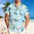 thumbnail image 2 of Xcmzpl Hawaiian Print Vacation Aloha Shirt for Men Rolled-up Short Sleeve Casual Button Down Shirts Lightweight Summer Graphic Tees Mint Green L, 2 of 7