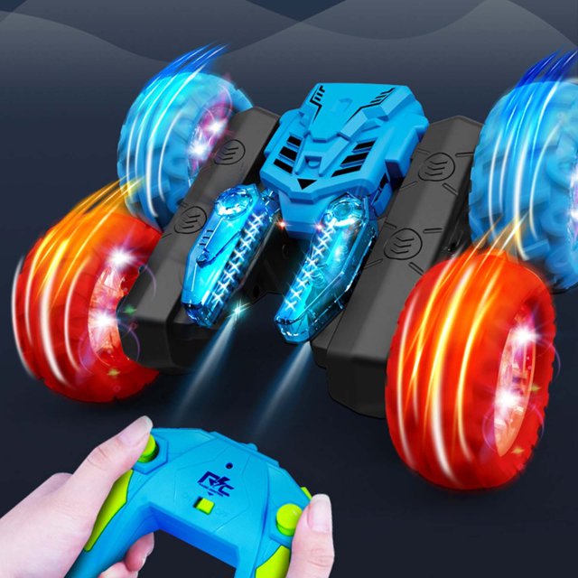 SIfdSeng Rc Remote Control All Terrain Car Double Fancy Butterfly Stunt Car 360°Rotation Stunt Car Offroad Rc Vehicle with Led 2.4 Controlled Car Crawlers for Kids for Saying Love You