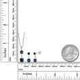 thumbnail image 2 of Gem Stone King 925 Sterling Silver and 10k Yellow Gold Black Onyx and Blue Created Sapphire Pendant and Earrings Jewelry Set for Women (1.82 Cttw, Cushion 5MM, 4MM, 3MM, with 18 inch Chain), 2 of 3