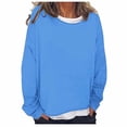 thumbnail image 1 of Timegard Hauts pour Femmes Épaules Tombantes Col Rond Ample chandail-Over Hauts Automne Décontracté Manches Longues Blouse Confortable, 1 of 4