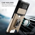 thumbnail image 4 of KOMI Compatible for Google Pixel 6 2021 Case with Camera Cover & Kickstand, Slide Lens Cover+Rotate Ring Stand+Card Holder, Impact-Resistant, Full Protect for Google Pixel 6 Golden, 4 of 5