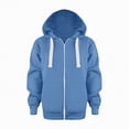 thumbnail image 2 of Hessimy Toddler Girls' Zip-Up Hoodiees Essentials Hoodie Cute Hoodies For Teen Girls Long Sleeve Winter (Blue,3-4 Years), 2 of 7