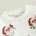 thumbnail image 3 of Toddler Baby Girl Boy Christmas Outfit Santa Sweatshirt Long Sleeve Sweater Shirt Pullover Top Fall Winter Xmas Holiday Clothes, 3 of 7