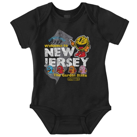 PACMAN Welcome to New Jersey State Romper Boys or Girls Infant Baby Brisco Brands NB