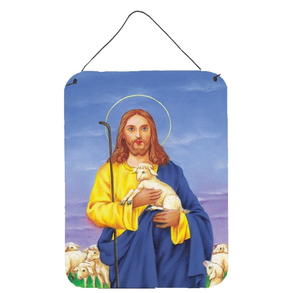 Carolines Treasures AAH8215DS1216 Jesus The Good Shepherd holding a lamb Wall or Door Hanging Prints 12x16 multicolor