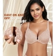 thumbnail image 5 of Exerin Women's Front Closure Non Padded Underwire Plus Size Posture Back Support Bra(38DD,Beige), 5 of 6