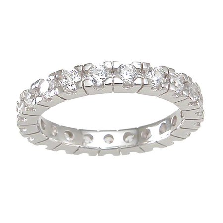 Plutus kkr6746a 925 Sterling Silver Eternity Wedding Band Size 6