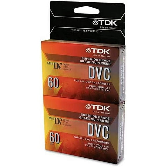 Superior Grade DVC Camcorder Videotape Cassette, 60 Minutes, 2/Pack